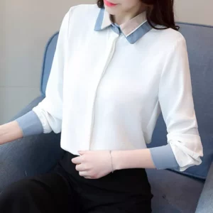 áo sơ mi nữ phối viền