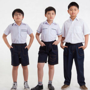 Đồng phục tiểu học sơ mi trắng cổ viền