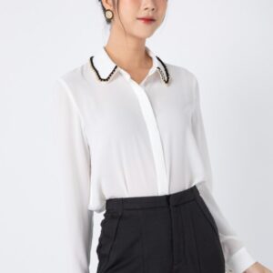 áo sơ mi cao cấp nữ cổ viền sang trọng