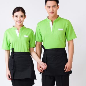 Đồng Phục Nhân Viên Nhà Hàng Cao Cấp Màu Xanh
